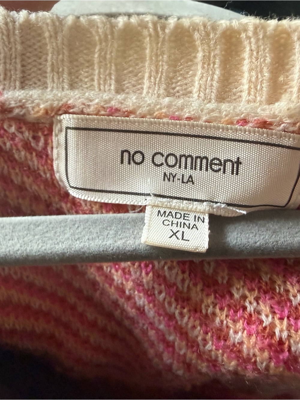 NWOT No Comment Granny Square Print Cardigan XL - Picture 3 of 3